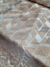 Load image into Gallery viewer, Fabric Sold By The Yard Brocade Geometric Rose Gold Triangle Metallic Textured
