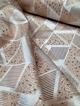 Load image into Gallery viewer, Fabric Sold By The Yard Brocade Geometric Rose Gold Triangle Metallic Textured

