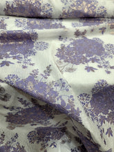 Load image into Gallery viewer, Floral Brocade Lavender Fabric By the Yard White Textured Organza Fabric For Dre
