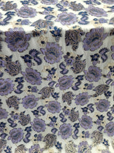 Load image into Gallery viewer, LAVENDER GOLD Floral Brocade Fabric By The Yard SHEER CLEAR ORGANZA FOR DRESS
