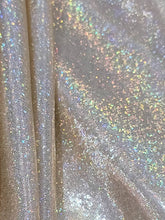 Load image into Gallery viewer, Fabric Sold By The Yard Gold Iridescent Hologram Polyester Spandex Dress Draping Clothing Decoration Custom Dancer
