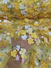 Load image into Gallery viewer, Yellow 3d Lace Pink floral Quinceañera Gown Sweet 16 Multicolor Lace
