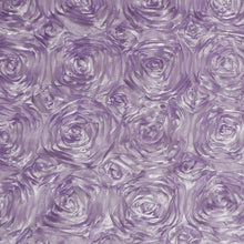 Load image into Gallery viewer, Lavender Rosette Satin Fabric – Sold by the Yard Floral Flowers Satin Decoration Clothing Draping Dress
