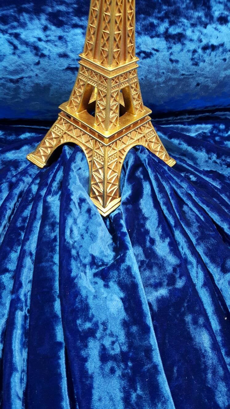 Fabric Sold by The Yard Royal Blue Crushed Velvet Gorgeous Stretch Velvet Draping Clothing Decoration Bridal Evening Dress Fashion Fabric
