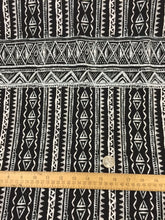 Load image into Gallery viewer, Rayon Challis Black N White African Bintu Print 58 Inches Wide Fabric Sold By Yard Black and White Soft Flowy Organic Clothing Dress
