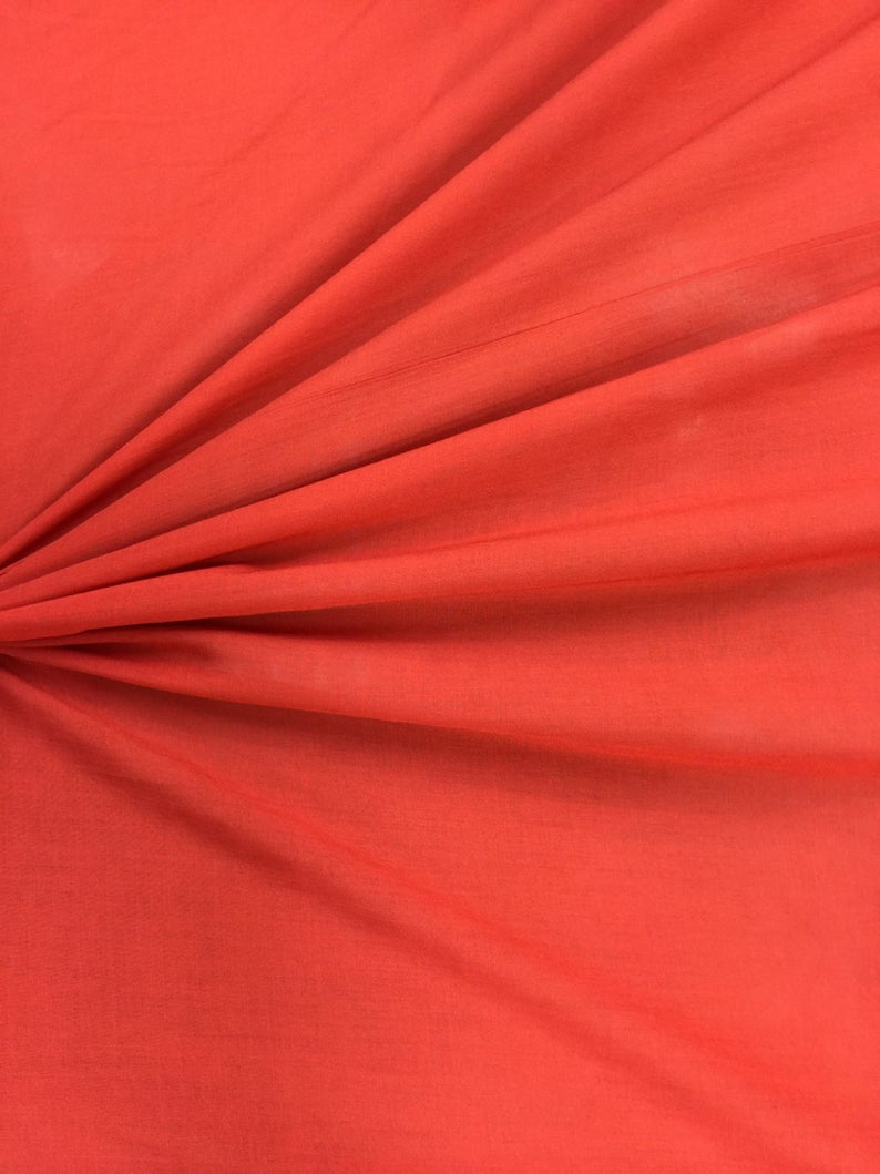Rayon Challis Orange Solid Color Fabric Sold by the Yard Soft Flowy Light weight Fabric Made From Bamboo