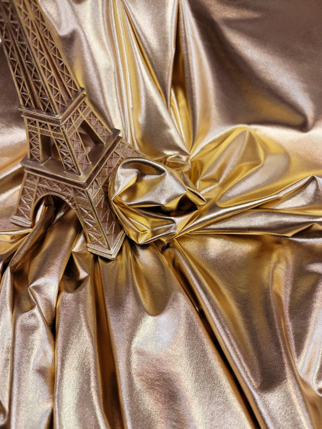 4 Way Stretch Gold Metallic Pleather Spandex Fabric Sold by the Yard Draping Decoration Clothing Dancer Clothing