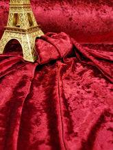 Load image into Gallery viewer, Fabric Sold By The Yard Stretch Crush Velvet Red Vintage Velvet Fashion New Soft Stretch Spandex Dress Clothing Decoration Background Red

