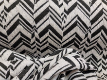 Load image into Gallery viewer, Fabric Sold By The Yard Black White Herringbone Stretch Jersey Knit Fashion New Fabric Dress Draping Clothing Decoration Geometric Pattern
