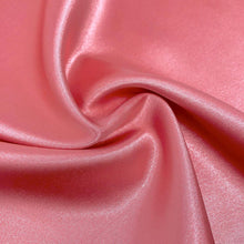 Load image into Gallery viewer, Charmeuse Satin Fabric | 58&quot; Wide | Silky, Bridal | Decoration, Fashion Crafts. Sold By Yard Coral Satin Stretch Bridal Evening Dress
