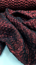 Load image into Gallery viewer, Red Metallic Brocade Fabric 57&quot; Width Textured Embossed Jacquard Quinceañera
