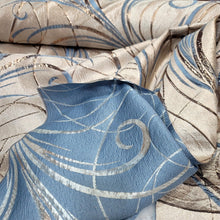 Load image into Gallery viewer, LIGHT BLUE Swirl Brocade Fabric (60 in.) Sold By The Yard GOLD METALLIC JACQUARD
