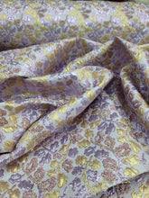 Load image into Gallery viewer, Lavender Gold Floral Flowers Metallic Brocade 57&quot; Width Fabric Sold By The Yard
