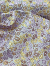 Load image into Gallery viewer, Lavender Gold Floral Flowers Metallic Brocade 57&quot; Width Fabric Sold By The Yard
