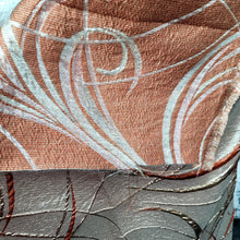 Load image into Gallery viewer, Fabric Sold By The Yard Silver Copper SWIRLS ON BEIGE BROCADE JACQUARD
