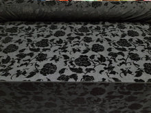 Load image into Gallery viewer, Fabric Sold By The Yard Floral Velevet Stretch Burn out Floral Fabric Nylon
