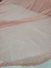 Load image into Gallery viewer, Fabric Sold By The Yard Blush Pink Fish Net Fabric Silver Shimmer
