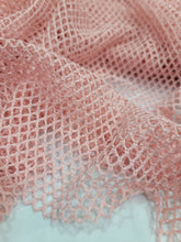 Load image into Gallery viewer, Fabric Sold By The Yard Blush Pink Fish Net Fabric Silver Shimmer
