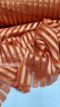 Load image into Gallery viewer, Orange Stretch Lace Ribbon Lace Striped Fabric Sold By The Yard Embroidery Lace
