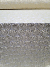 Load image into Gallery viewer, Metallic Brocade Fabric Sold By The Yard ROSES Embossed Textured Pale Yellow 57&quot;
