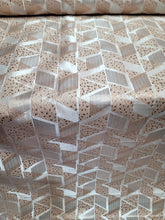 Load image into Gallery viewer, Fabric Sold By The Yard Brocade Geometric Rose Gold Triangle Metallic Textured
