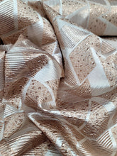 Load image into Gallery viewer, Fabric Sold By The Yard Brocade Geometric Rose Gold Triangle Metallic Textured
