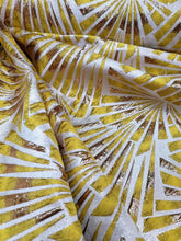 Load image into Gallery viewer, Fabric Sold By The Yard Yellow Golden Brocade Beige Embossed Textured For Dress
