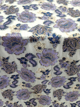 Load image into Gallery viewer, LAVENDER GOLD Floral Brocade Fabric By The Yard SHEER CLEAR ORGANZA FOR DRESS
