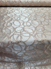 Load image into Gallery viewer, CHAMPAGNE Brocade Fabric Sold By The Yard Rose Gold Metallic Geometric Pattern
