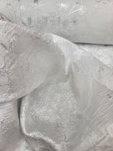 Load image into Gallery viewer, White Brocade Flower Floral Fabric By the Yard TEXTURED FRENCH ORGANZA BROCADE
