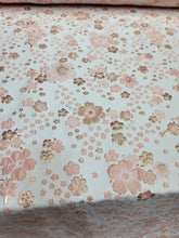 Load image into Gallery viewer, Rose Gold Ivory Floral Metallic Brocade Fabric Sold By The Yard For Dress Uphols
