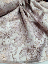 Load image into Gallery viewer, Dusty Pink Floral Flowers Metallic Brocade Fabric Sold By The Yard Embossed
