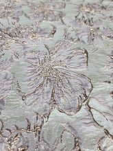 Load image into Gallery viewer, Dusty Pink Floral Flowers Metallic Brocade Fabric Sold By The Yard Embossed
