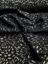 Load image into Gallery viewer, Black And Gold Metallic Brocade Fabric Sold By The Yard For Dress Upholstery
