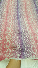 Load image into Gallery viewer, Rayon Challis Ikat Lavender Pink Off White Crepe Rayon Fabric By The Yard Soft
