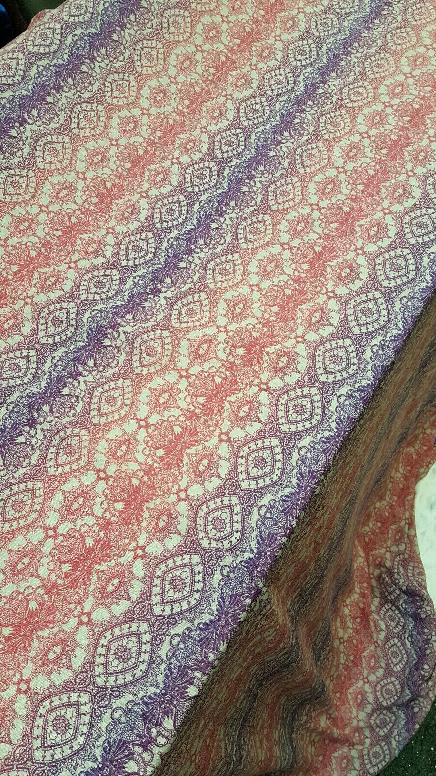 Rayon Challis Ikat Lavender Pink Off White Crepe Rayon Fabric By The Yard Soft