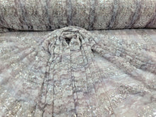 Load image into Gallery viewer, Lavender Lace Embroidery Floral Flower Fabric By The Yard Sequin Mesh
