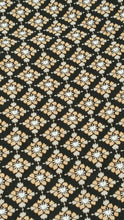 Load image into Gallery viewer, Rayon Challis Fabric By The Yard Beige and Black Geometric Pattern Soft Organic
