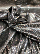 Load image into Gallery viewer, Gunmetal Spandex Fabric By The Yard Metallic Stretch Fashion Sequin Glued
