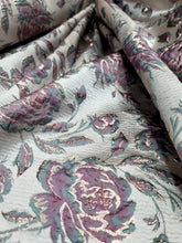 Load image into Gallery viewer, SAGE MAUVE Brocade Flower Floral Fabric Sold By The Yard For Dress Upholstery
