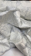 Load image into Gallery viewer, Fabric By The Yard White Bridal Brocade Off White Floral Flowers ON ORGANZA
