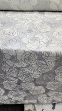 Load image into Gallery viewer, Fabric By The Yard White Bridal Brocade Off White Floral Flowers ON ORGANZA
