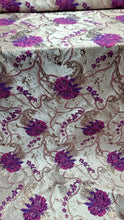 Load image into Gallery viewer, FUCHSIA PINK GOLD Floral Brocade Fabric Sold By The Yard
