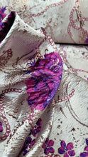 Load image into Gallery viewer, FUCHSIA PINK GOLD Floral Brocade Fabric Sold By The Yard
