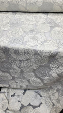 Load image into Gallery viewer, Fabric By The Yard White Bridal Brocade Off White Floral Flowers ON ORGANZA
