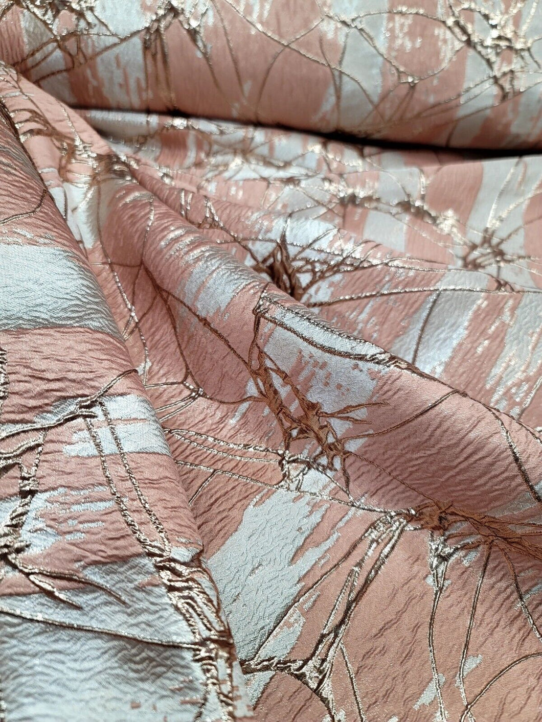 Rose Gold Metallic Brocade Fabric Sold By The Yard 57