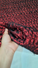 Load image into Gallery viewer, Red Metallic Brocade Fabric 57&quot; Width Textured Embossed Jacquard Quinceañera
