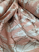 Load image into Gallery viewer, Rose Gold Metallic Brocade Fabric Sold By The Yard 57&quot; W Art Deco Coral Beige
