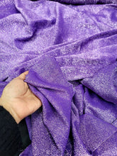 Load image into Gallery viewer, Shimmering Lavender Lame Fabric Sold By The Yard Sewing Crafts Light Weight
