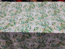 Load image into Gallery viewer, Fabric Sold By Yard Hawaiian Print Rayon Green Leaves Palm Ofd White Background
